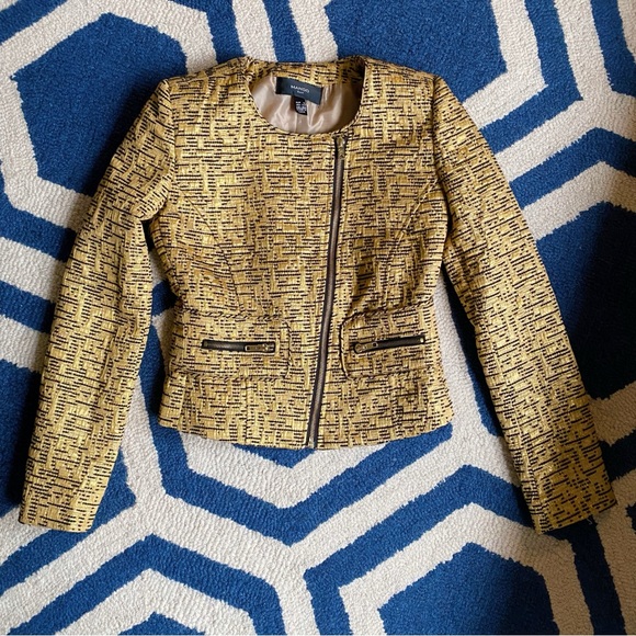 ⭐️ MANGO GOLD BLACK METALLIC BLAZER JACKET! - Picture 7 of 14